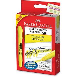 Caneta Marca Texto Supersoft Gel Amarelo Faber-Castell