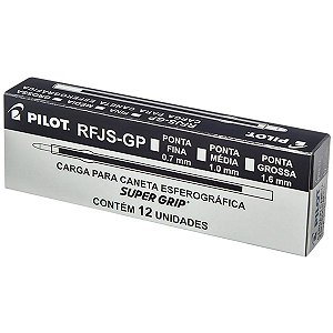 Carga Caneta Esferográfica Rfjs-Gp 1,0Mm Preta Pilot