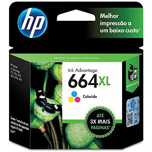 Cartucho Original Hp 664Xl Colorido Ink Advantage Hp