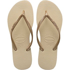 Chinelo Havaianas Feminino Slim 37/8 Areia/dourado Havaianas