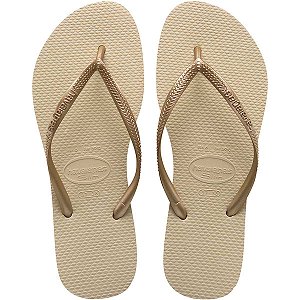 Chinelo Havaianas Feminino Slim 39/0 Areia/dourado Havaianas