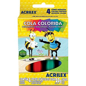 Cola Colorida Estojo Com 04 Cores 23G Acrilex