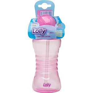 Copo Treinamento Clean Rosa C/canudo 300Ml Lolly