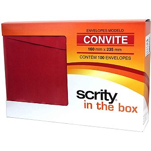 Envelope Convite Colorido 160X235 Vermelho Toquio 80G Scrity