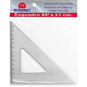 Esquadro Poliestireno 45 Graus 21Cm. Acrimet