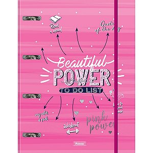 Fichario Cartonado Pink Power 80Fls C/elastico Foroni