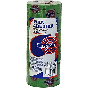 Fita Adesiva Pp 2000 12Mmx30M Verde Eurocel