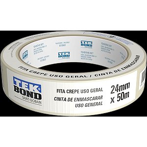 Fita Crepe Branca 24Mmx50M Tekbond