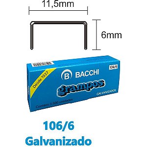Grampo Para Grampeador 106/6 Aco 3500 Grampos Bacchi