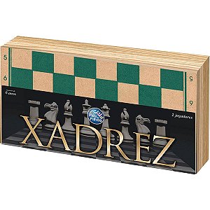 Jogo De Xadrez Oficial Cx Em Madeira 40Cm Pais E Filhos