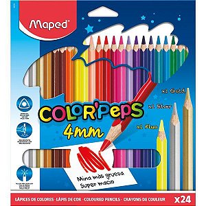 Lapis De Cor Triangular Color Peps 4Mm 24Cores Maped