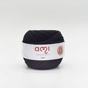 Linha Para Croche 130G 8/7 Fios 250M Ami Preto Barb. Piratininga