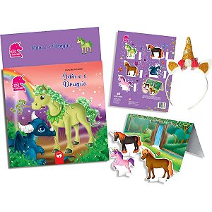 Livro Brinquedo Ilustrado Unicornios E O Dragao C/tiara Vale Das Letras