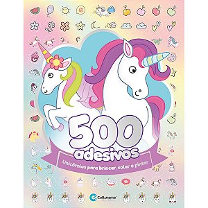 Livro Infantil Colorir Unicornios 500 Adesivos 44Pgs Culturama