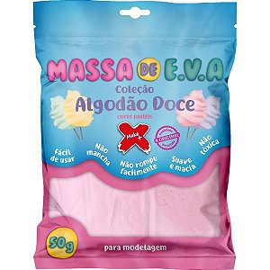 Massa De Eva Rosa Pastel 50G. Algodao Doce Make+