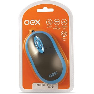 Mouse Optico Usb 800Dpi Preto/azul Newex