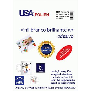 Papel Fotografico Inkjet A4 Vinil Adesivo Branco Usa Folien