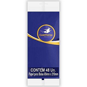 Papel Para Bala Az.esc. 90X220Mm 1 Franja 48F Campfestas