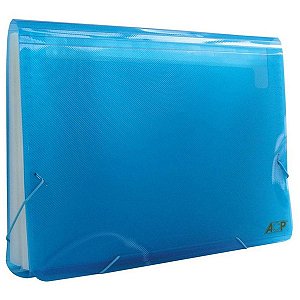 Pasta Sanfonada Plastica A4 12 Divisoes Azul Acp