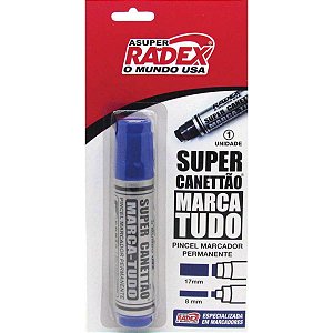 Pincel Marcador Permanente Super Canetao 17Mm Azul Radex