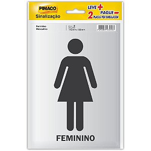 Placa De Sinalizacao Feminino/masculino 14Cmx19Cm Pimaco