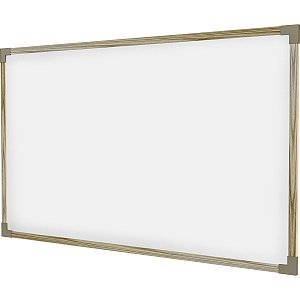 Quadro Branco Moldura Madeira 200X120Cm Uv Mdf Stalo