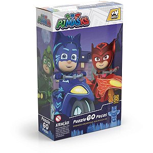 Quebra-Cabeca Cartonado Pj Masks P 60 Pecas Grow