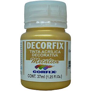 Tinta Acrilica Metalica Decorfix Ouro Palido 37Ml. Corfix