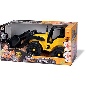 Trator Carregadeira Construction Sort Orange Toys