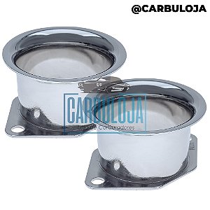 Cornetas para Weber 40 Cromada Par, média 35mm de Altura, Novas (Valor com desconto > R$ 200,00 p/ pagamento a vista), nova + garantia + pronta entrega - Carbuloja