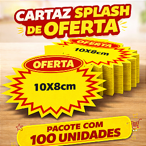 Splash Cartaz Oferta Supermercado 10x8cm - 100 unidades