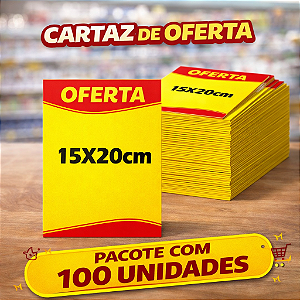 Cartaz Oferta Supermercado 15x20cm - 100 unidades
