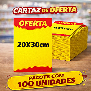 Cartaz Oferta Supermercado 20x30cm - 100 unidades
