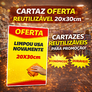 Cartaz De Oferta 30x21cm - Reutilizável - Pode Apagar