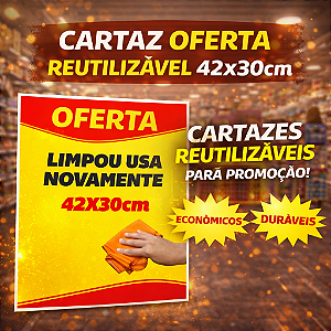 Cartaz De Oferta 42x30cm - Reutilizável - Pode Apagar