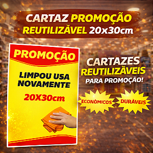 Cartaz PROMOÇÃO Oferta - Reutilizável - 30x21cm - Apaga e usa novamente