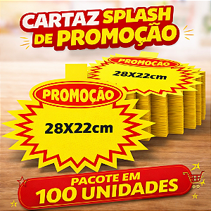 Splash Cartaz PROMOÇÃO Supermercado 28x22cm - 100 unidades