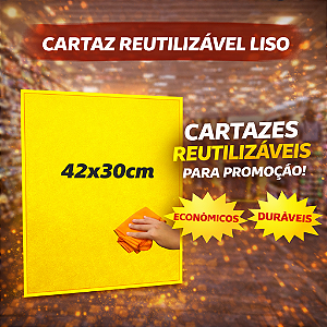 Cartaz de OFERTA LISO Plastificado - REUTILIZÁVEL - Pode Apagar 42x30cm