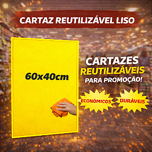 Cartaz De Oferta AMARELO LISO 60x40cm - Reutilizável - Pode Apagar