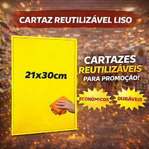 Cartaz de OFERTA LISO Plastificado - REUTILIZÁVEL - Pode Apagar 30x21cm