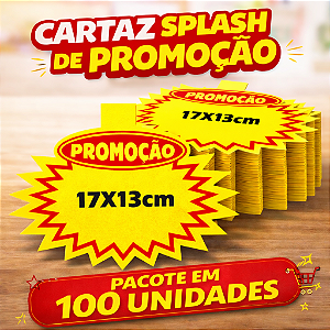 Splash Cartaz PROMOÇÃO Supermercado 17x13cm - 100 unidades