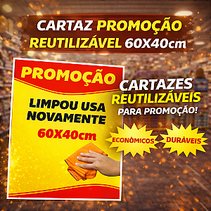 Cartaz De PROMOÇÃO 60x40cm - Reutilizável - Pode Apagar