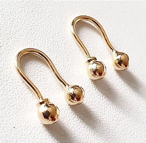BRINCO ANZOL BOLINHA BANHADO A OURO 18 K