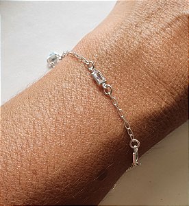 PULSEIRA BAGUETES DE ZIRCONIAS EM PRATA 925