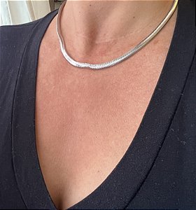 COLAR CHOKER SNAKE EM AÇO INOX 4MM X 45 CM