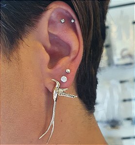 BRINCO BEIJA-FLOR BANHADO OURO 18 K