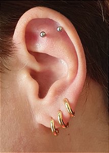 BRINCO TRIO ARGOLA P BANHADO OURO 18 K - ARGOLINHA