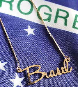 COLAR BRASIL BANHADO A OURO 18 K