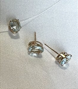 CONJUNTO COLAR E BRINCO PONTO DE LUZ VARIAS CORES BANHADO A OURO 18K EM FIO DE NYLON