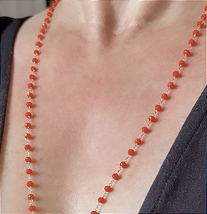 COLAR CRISTAIS VARIAS CORES BANHADO A OURO 18 K